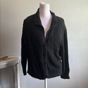 [Talbots] Black Woven Knit Women's Sweater - Size Large